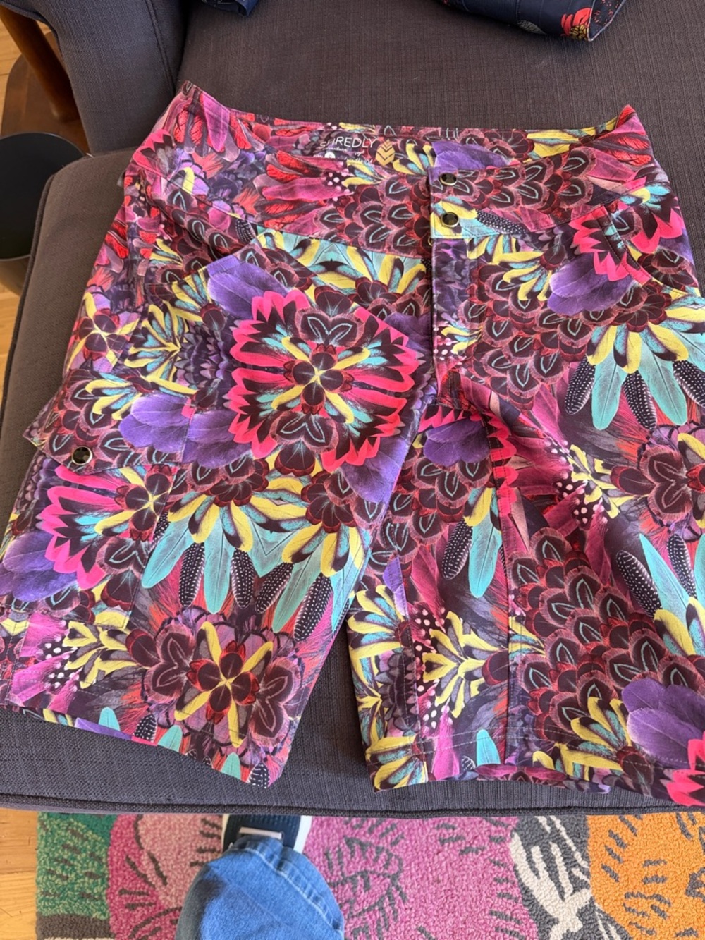 Womens Shredly mountain bike shorts Multicolor Floral Print Shorts size 8